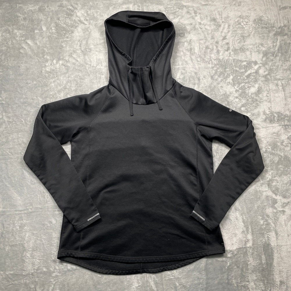 Columbia Hoodie Women Large Black Omni-Wick Performance Scuba Hood Thumbholes